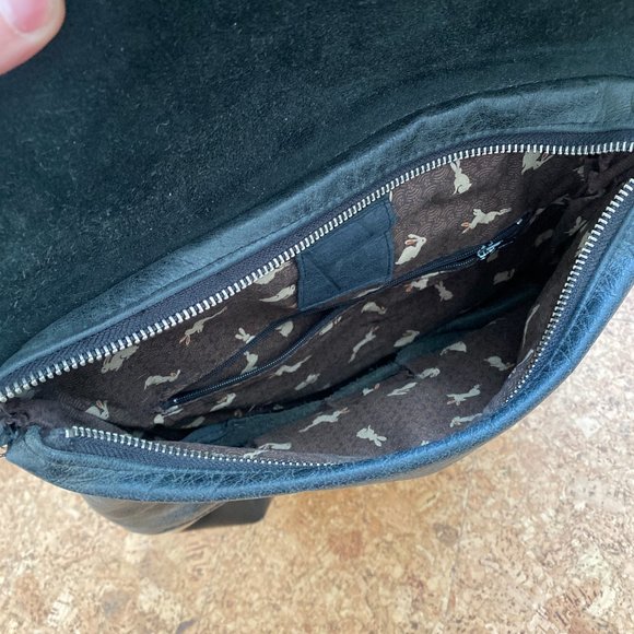 VIENAGE Leather and vinyl backpack with wooden handle - Picture 4 of 4